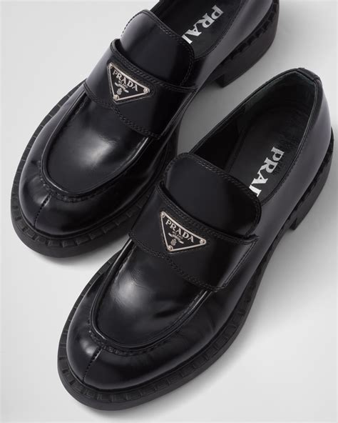 brushed leather loafers prada|prada buckle loafer ladies.